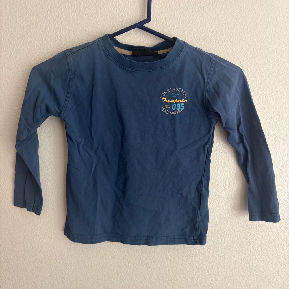 P.nuts Boys Blue Construction Transporter 095 Graphic Long Sleeve Tee Size 4T